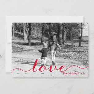 Liebe   Einfache Rote Schrift Foto Valentinstag Feiertagskarte