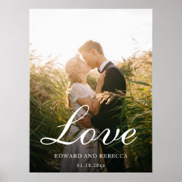 Liebe Einfaches Foto Elegante Hochzeit Poster