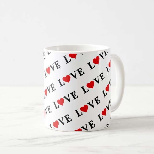 LIEBE Einfaches Minimalistisches Elegant Kaffeetasse (VorderseiteRechts)
