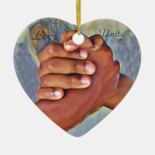 Liebe, Einheit, Frieden Keramik Ornament