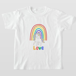 Liebe Einhorn Regenbogen T-Shirt