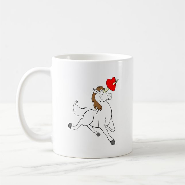 Liebe Einicorn Happy Valentinstag Tasse (Links)