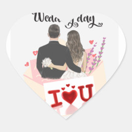 "Liebe Einladung. Herz-Aufkleber