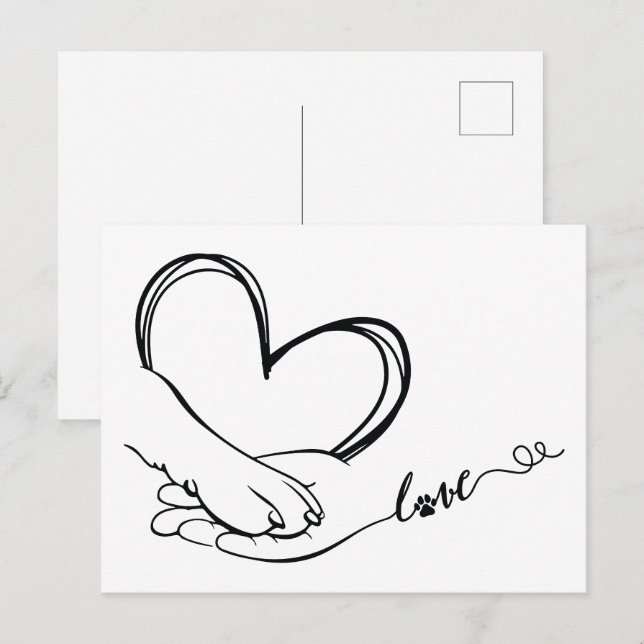 Liebe Einladungspostkarte (Vorne/Hinten)