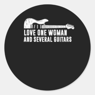 Liebe eins Frauen und mehrere Gitarrist Gitarrist  Runder Aufkleber