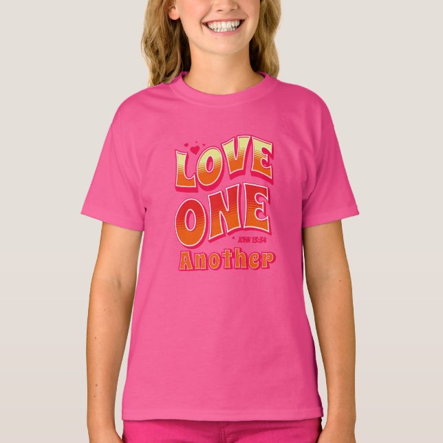 Liebe Eins John 13:34 T-Shirt (Vorderseite)