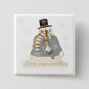 Liebe Eins Snowman T - Shirt und Geschenke Button