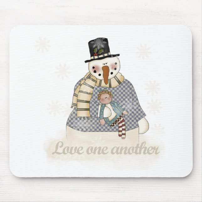 Liebe Eins Snowman T - Shirt und Geschenke Mousepad (Vorne)