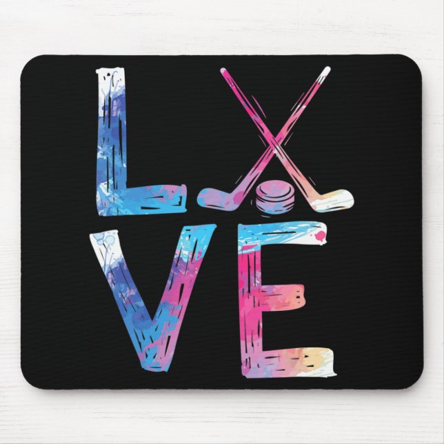 Liebe Eishockey Girls Hockey Geschenke Eishockey Mousepad (Vorne)