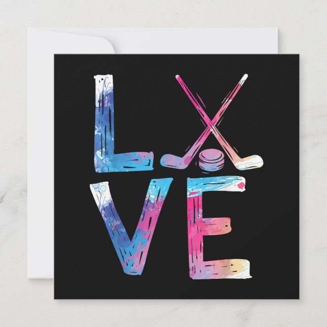 Liebe Eishockey Hockey Girls Geschenke Womens Ice  Einladung (Vorderseite)