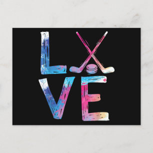 Liebe Eishockey Hockey Girls Geschenke Womens Ice Feiertagspostkarte