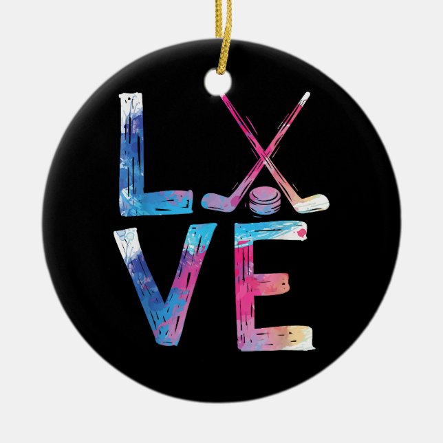 Liebe Eishockey Hockey Girls Geschenke Womens Ice  Keramik Ornament (Vorne)