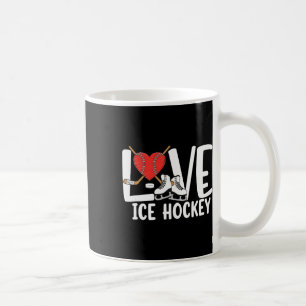 Liebe Eishockey Süße Schlittschuhe Schläger Und Pu Kaffeetasse