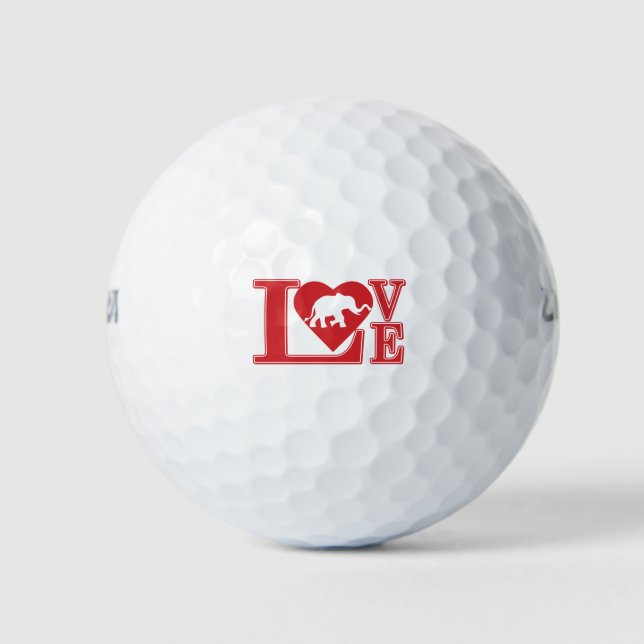 Liebe-Elefanten Golfball (Vorderseite)