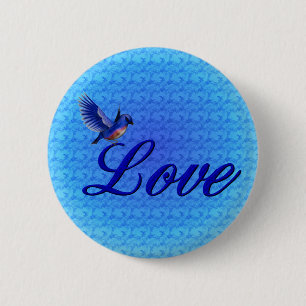 Liebe Elegant Bluebird Button