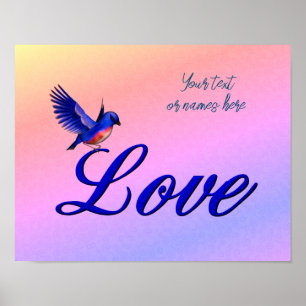 Liebe Elegant Bluebird kreieren Poster