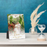 Liebe Elegant Gold Script Mr. & Mrs. Wedding Foto Fotoplatte<br><div class="desc">Liebe Elegant Gold Script Mr. & Mrs. Wedding Foto Plaque</div>