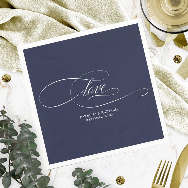 Liebe - Elegante Blue Wedding Serviette (Von Creator hochgeladen)
