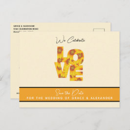 LIEBE Elegante Sonnenblumen Hochzeit Speichern Sie Postkarte