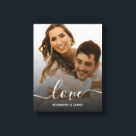 Liebe Elegantes Script-Verlobung-Foto Leinwanddruck<br><div class="desc">Liebe Elegantes Script Verlobung Foto Canvas Print</div>