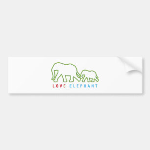 Liebe Elephant Autoaufkleber