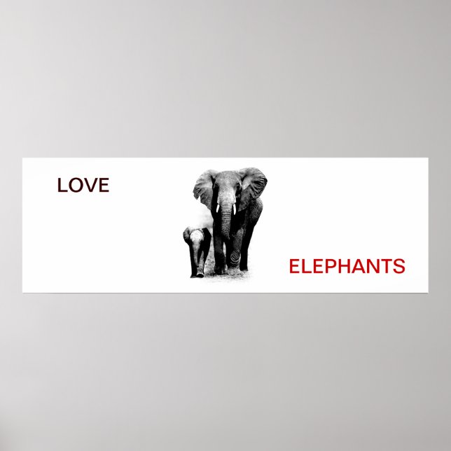 Liebe Elephant & Baby Elephant Poster (Vorne)