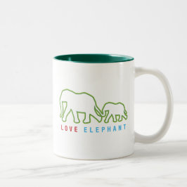 Liebe Elephant Zweifarbige Tasse