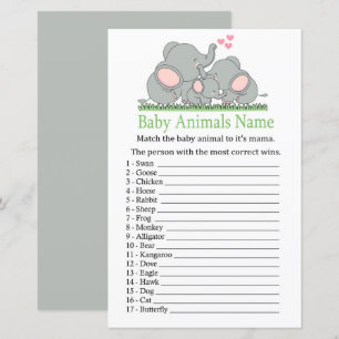 Liebe Elephants Baby Animes Name Game