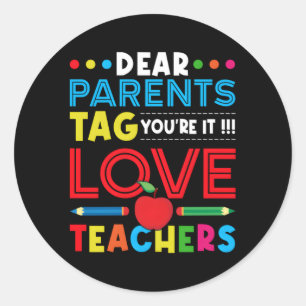 Liebe Eltern markieren Sie es. Runder Aufkleber