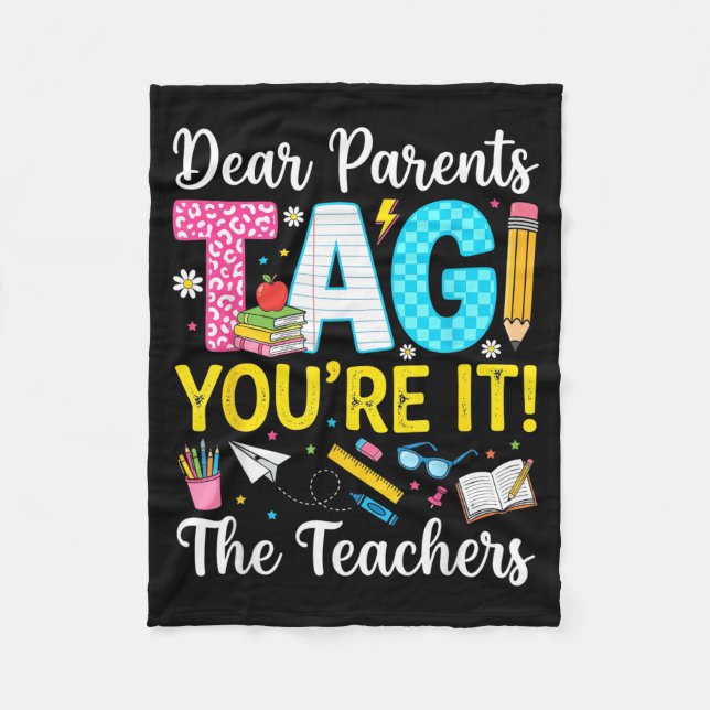 Liebe Eltern Tag Liebe Letzter Schultag Lehrer Fleecedecke (Vorderseite)