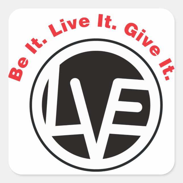 Liebe Emblem Schwarze Aufkleber (Vorderseite)