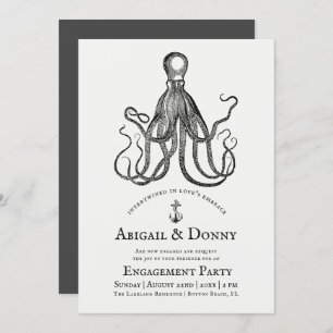 Liebe Embrace   Octopus Theme Engagement Party Einladung