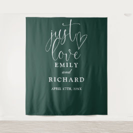 Liebe Emerald Green Wedding Foto Hintergrund Wandteppich