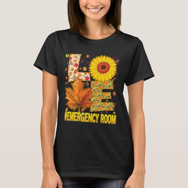 Liebe Emergency Room Nurse Scrubs Erntedank Sunf T-Shirt (Vorderseite)