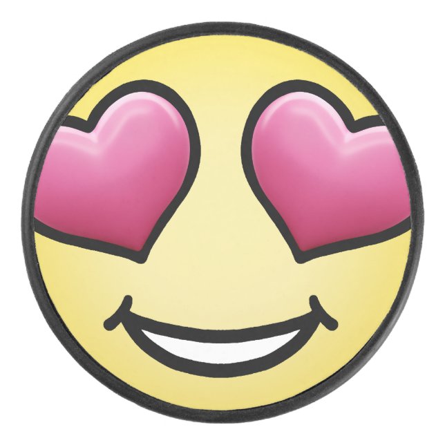 Liebe Emoji Eishockey Puck (Vorderseite)
