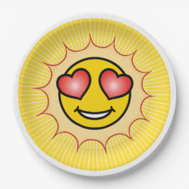 Liebe Emoji Sun Pappteller