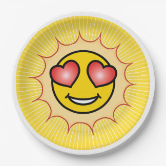 Liebe Emoji Sun Pappteller