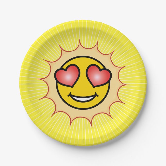 Liebe Emoji Sunset Pappteller (Vorderseite)