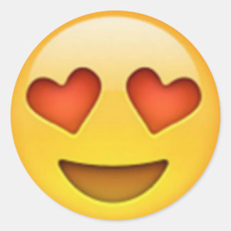Liebe Emojis Runder Aufkleber
