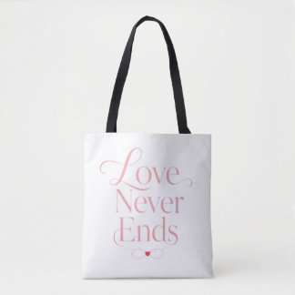 Liebe endet nie Rose Gold Typografie