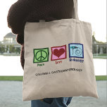Liebe Endoskopie Tragetasche<br><div class="desc">Peace Liebe Endoscopy Tote Tasche mit Ihrem personalisierten Text. Ein niedliches Geschenk mit einem Friedensschild, Herz und Endoskop, das in medizinischen Verfahren zur Aufnahme eines Patienten verwendet wird.</div>
