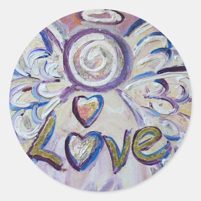 Liebe Engel Inspirational Word Art Custom Stickers (Vorderseite)
