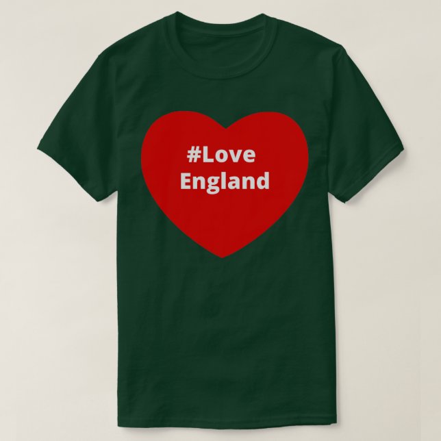 Liebe England Hashtag Herz T-Shirt (Design vorne)