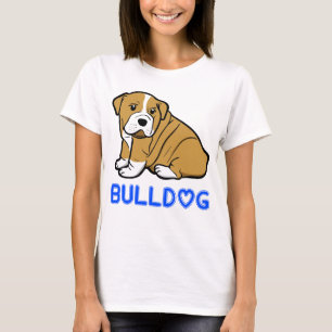 Liebe English Bulldog Cartoon Welpenhund Damen T-Shirt