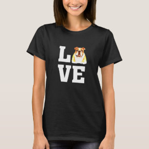 Liebe English Bulldog Illustration Image T-Shirt
