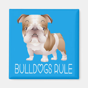 Liebe English Bulldog Welpe Hund Blau Magnet