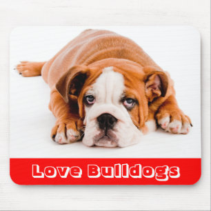 Liebe English Bulldog Welpe Hund Mauspad