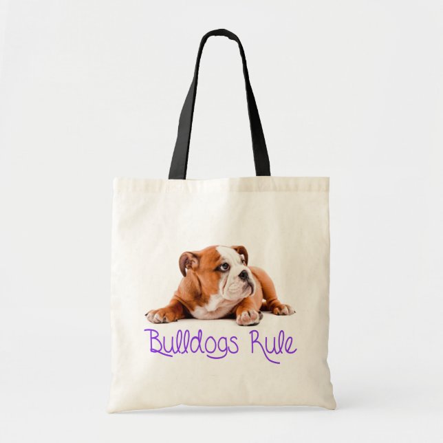 Liebe English Bulldog Welpen Tote Bag Tragetasche (Vorne)