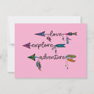 Liebe Entdecken Sie das Adventure Arrow Tribal Boh Postkarte