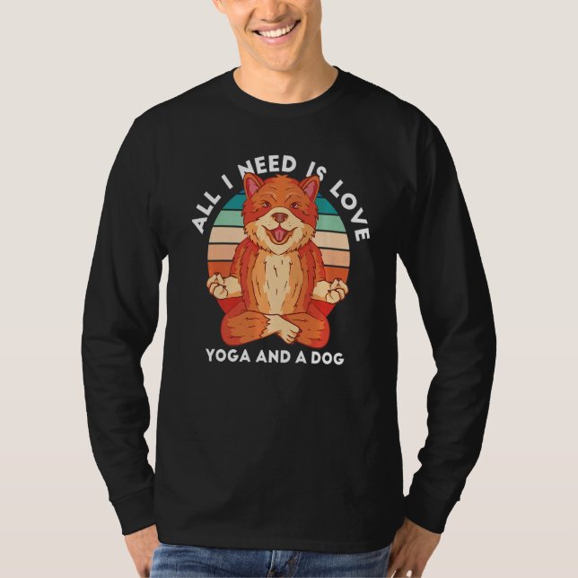 Liebe Entspannung für Hunde Meditation Lotus-Sitzp T-Shirt (Vorderseite)